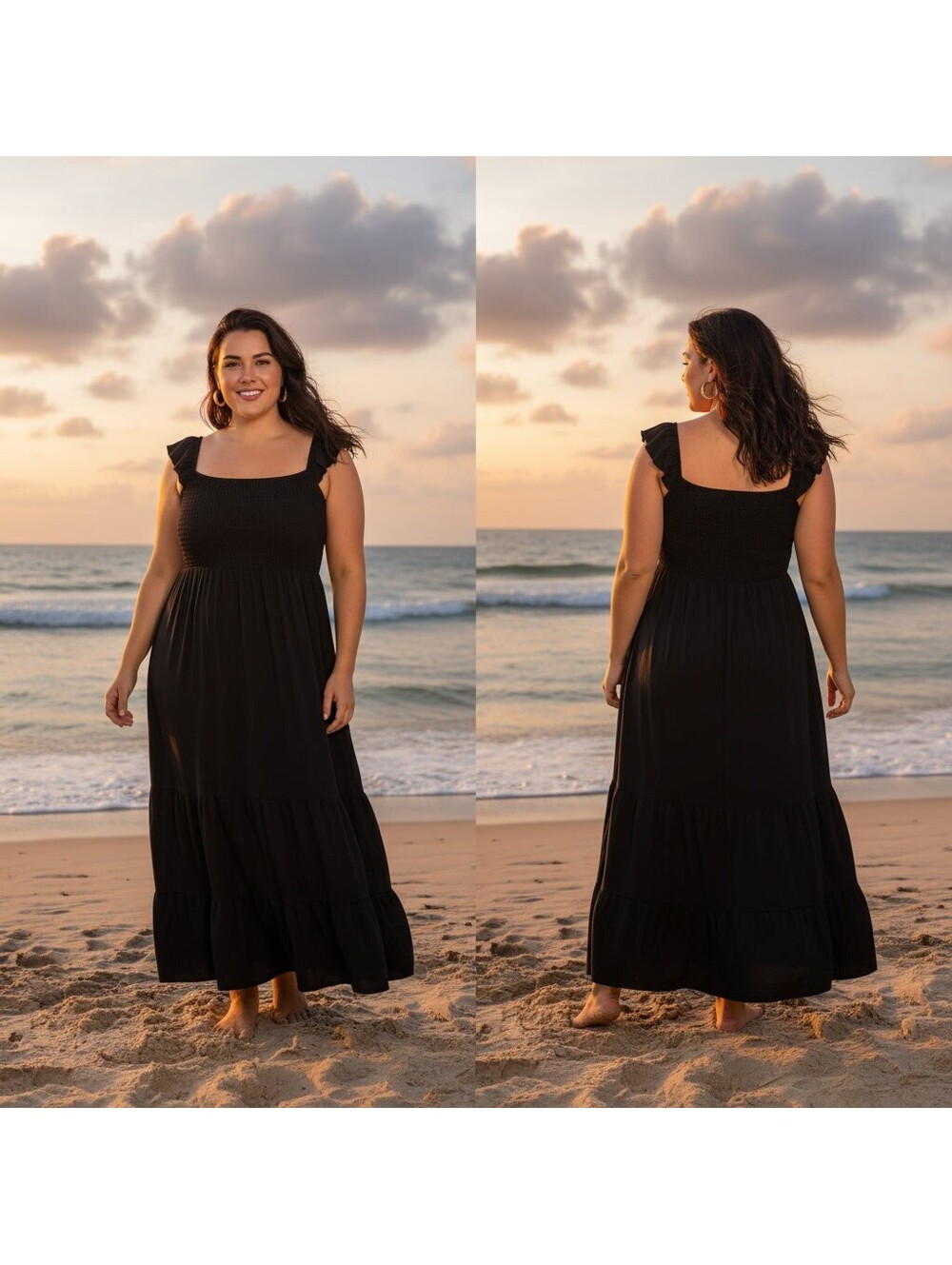 1994 - Ces Femme Black Maxi Dress 3XL